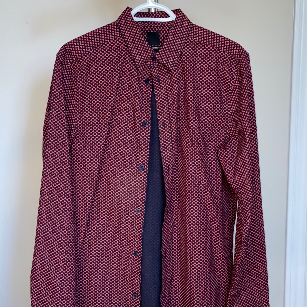 H&M Men Heart Pattern Dress Shirt